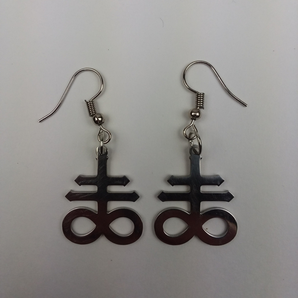 Leviathan Cross Stainless Steel 2pcs Earrings Set - Picture 1 of 2